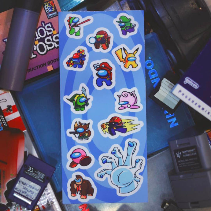 Super Amogus Bros Sticker Sheet